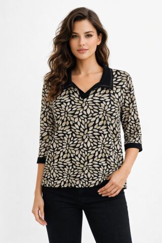 Kadın Turuva Kol Yaka Modelli Bluz BGL-ST05321