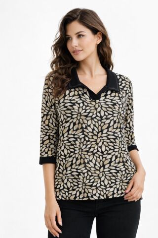 Kadın Turuva Kol Yaka Modelli Bluz BGL-ST05321