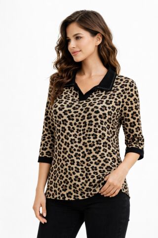 Kadın Turuva Kol Yaka Modelli Bluz BGL-ST05321