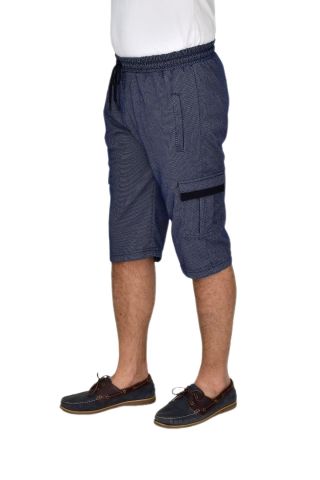 Erkek Kargo Cepli Likralı Kuş Gözü Kumaş Kapri BGL-ST04620