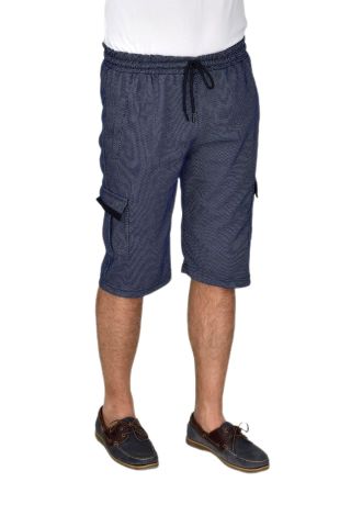 Erkek Kargo Cepli Likralı Kuş Gözü Kumaş Kapri BGL-ST04620