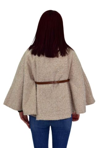 Kadın Panço Hırka BGL-ST04243 BEJ - M/L