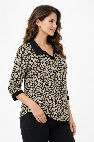 Kadın Turuva Kol Yaka Modelli Bluz BGL-ST05321 HAKİ - M