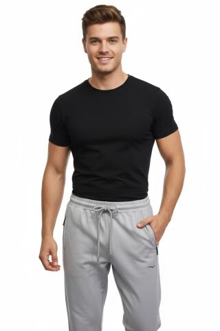 Erkek Rahat Kesim Düz Paça Dalgıç Kumaş Eşofman Altı BGL-ST05044 GRİ - 2XL