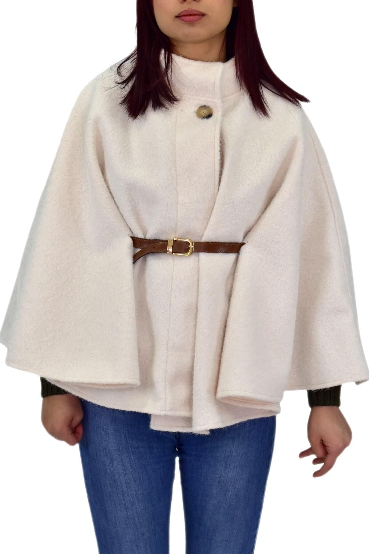 Kadın Panço Hırka BGL-ST04243 KREM - M/L