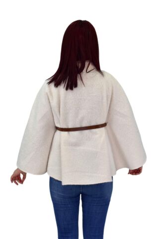 Kadın Panço Hırka BGL-ST04243 KREM - M/L