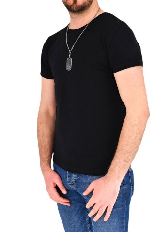 Erkek Büyük Beden Sıfır Yaka Tişört 1-T-387 BGL-ST01801