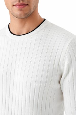 Erkek Sıfıryaka Mevsimlik Kazak BGL-ST05445 BEYAZ - L