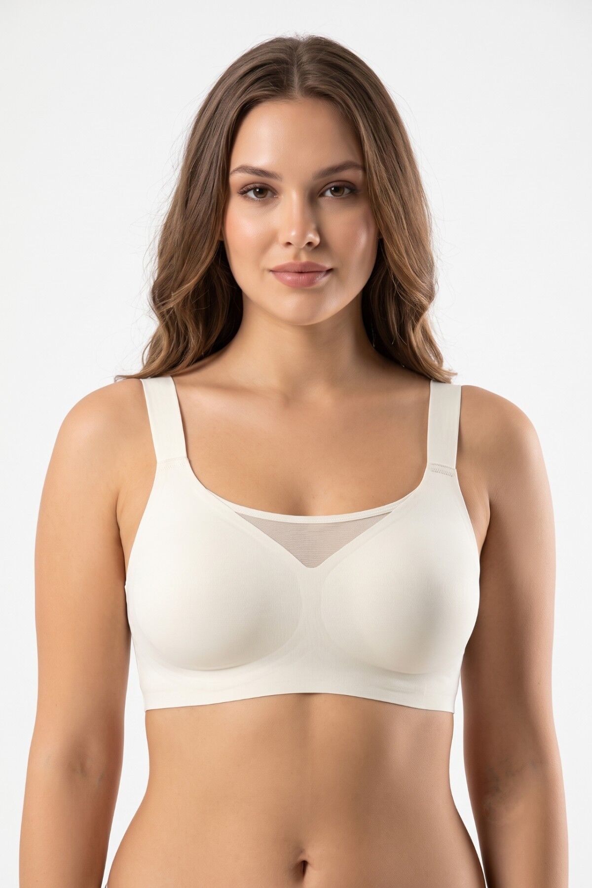 Kadın Lazer Kesim Pedli Sütyen BGL-ST05635 EKRU - XL
