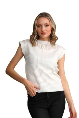 Kadın Triko Kayık Yaka Omuz Fitilli Askılı Atlet 12731 BGL-ST04220