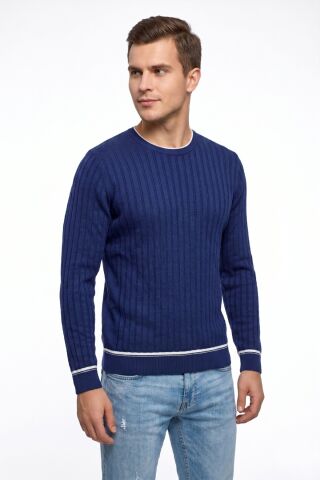 Erkek Sıfıryaka Mevsimlik Kazak BGL-ST05445 LACİVERT - S