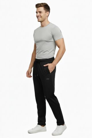 Erkek Rahat Kesim Düz Paça Dalgıç Kumaş Eşofman Altı BGL-ST05044 SİYAH - 2XL