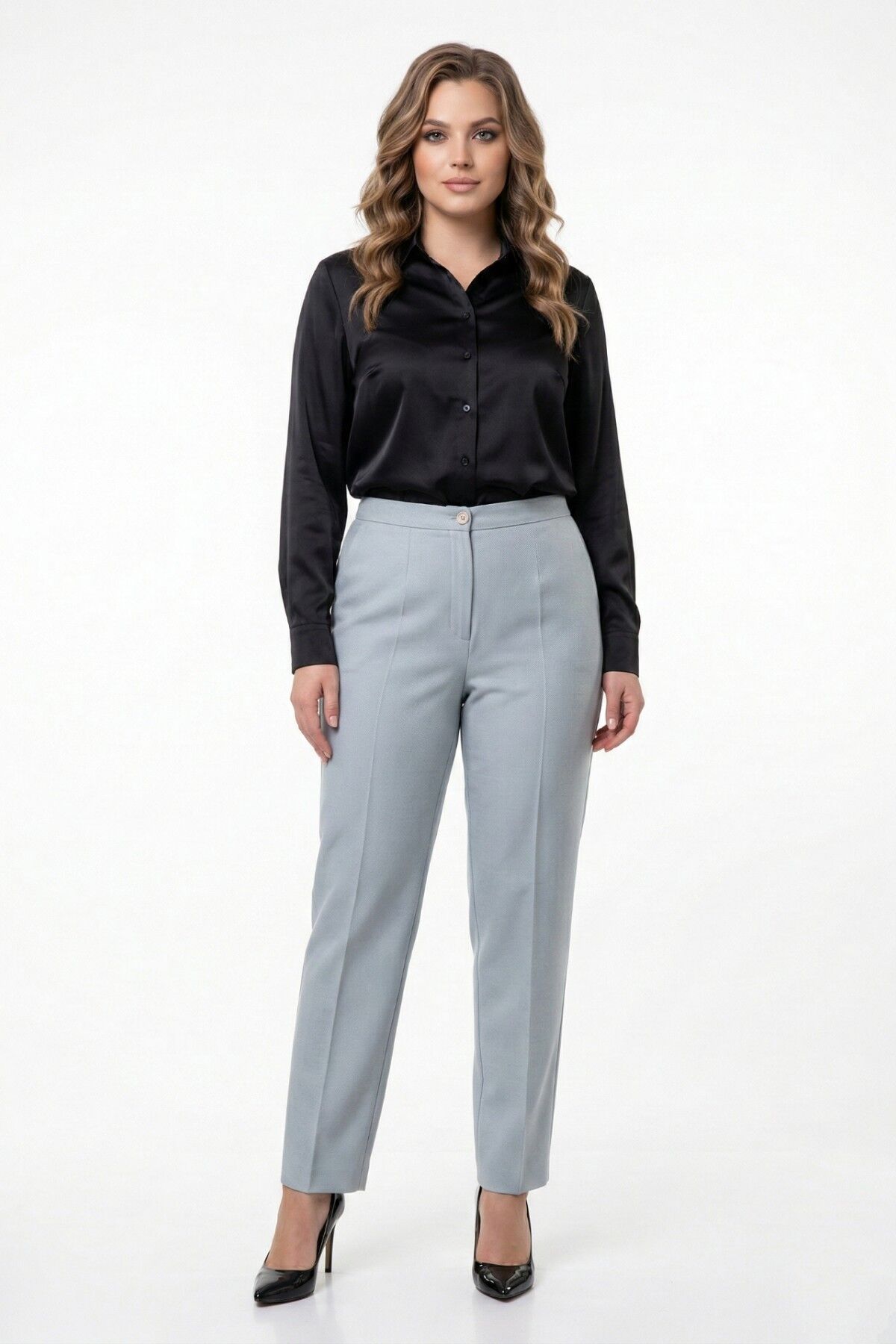 Kadın Kumaş Pantolon Klasik BGL-ST01389 GRİ - 42