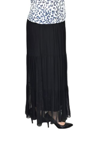 Kadın Şifon Piliseli Parçalı Lastikli Etek BGL-ST04351