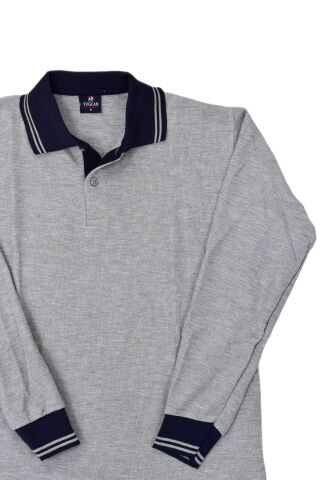 Kolej Polo Yaka Sweat Gri Lacivert ENDS-S GRİ - L