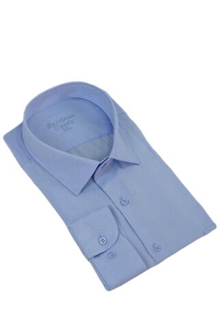 Erkek Büyük Beden Klasik Tek Cepli Uzun Kol Gömlek BGL-ST04337 BUZ.MAVİ - 3XL