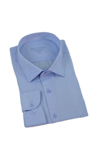 Erkek Büyük Beden Klasik Tek Cepli Uzun Kol Gömlek BGL-ST04337 BUZ.MAVİ - 3XL