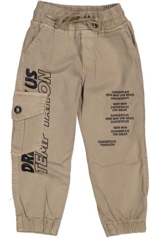 Erkek Çocuk Paça Ve Beli Lastikli Baskılı Pantolon BGL-ST03620