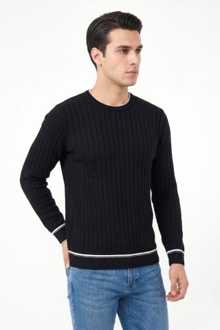Erkek Sıfıryaka Mevsimlik Kazak BGL-ST05445 SİYAH - XL