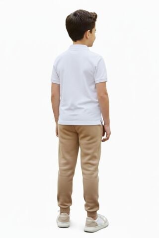 Bej Rengi 3 İplik Manşetli Kız Erkek Çocuk Eşofman Altı BGL-ST05045 BEJ - 16 YAŞ