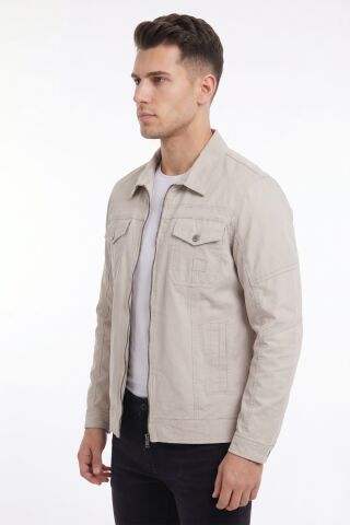 Erkek Mevsimlik Kanvas Spor Mont 8002 BGL-ST04368 TAŞ - L