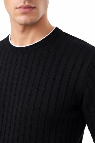 Erkek Sıfıryaka Mevsimlik Kazak BGL-ST05445 SİYAH - 2XL