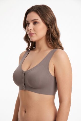 Kadın Lazer Kesim Önden Çıtçıtlı Pedli Sütyen BGL-ST05636 SİYAH - M
