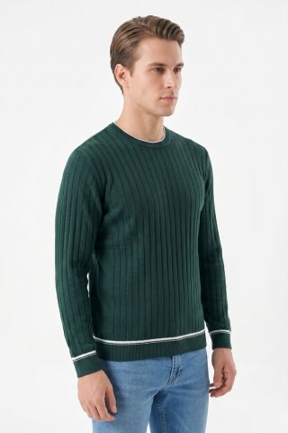 Erkek Sıfıryaka Mevsimlik Kazak BGL-ST05445 YEŞİL - XL