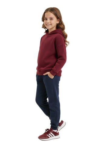 Lacivert Renk 3 İplik Manşetli Kız Erkek Çocuk Eşofman Alt BGL-ST05046