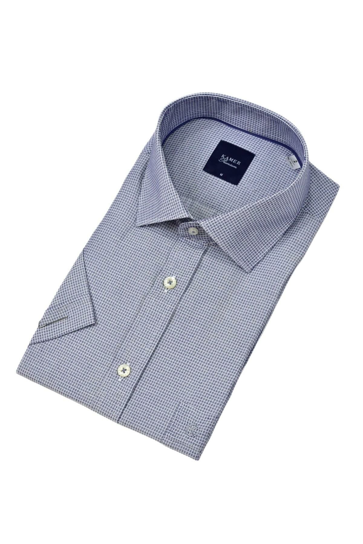 Erkek Klasik Piti Kare Kısa Kol Gömlek 9399 BGL-ST04577
