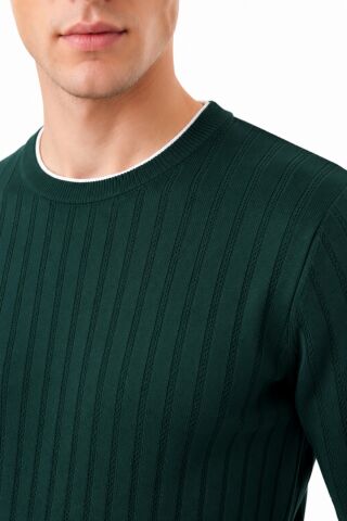 Erkek Sıfıryaka Mevsimlik Kazak BGL-ST05445 YEŞİL - 2XL