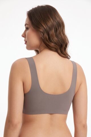 Kadın Lazer Kesim Önden Çıtçıtlı Pedli Sütyen BGL-ST05636 VİZON - L