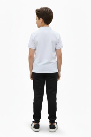 Siyah Renk 3 İplik Manşetli Kız Erkek Çocuk Eşofman Alt BGL-ST05047