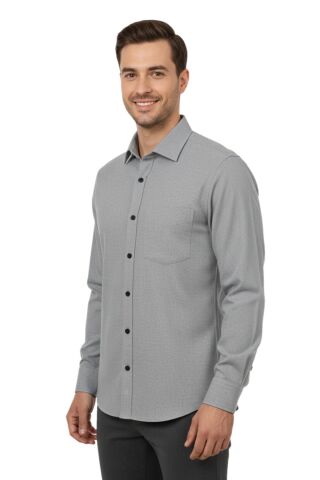Erkek Kışlık Uzun Kol Tek Cepli Gömlek 4084 BGL-ST04993 A.GRİ - S