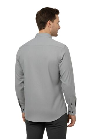 Erkek Kışlık Uzun Kol Tek Cepli Gömlek 4084 BGL-ST04993 A.GRİ - S