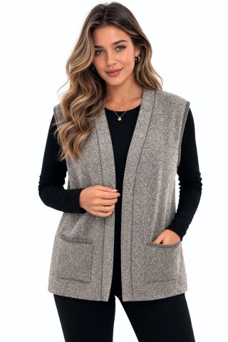 Kadın Anne Triko Yelek BGL-ST05063 VİZON - M