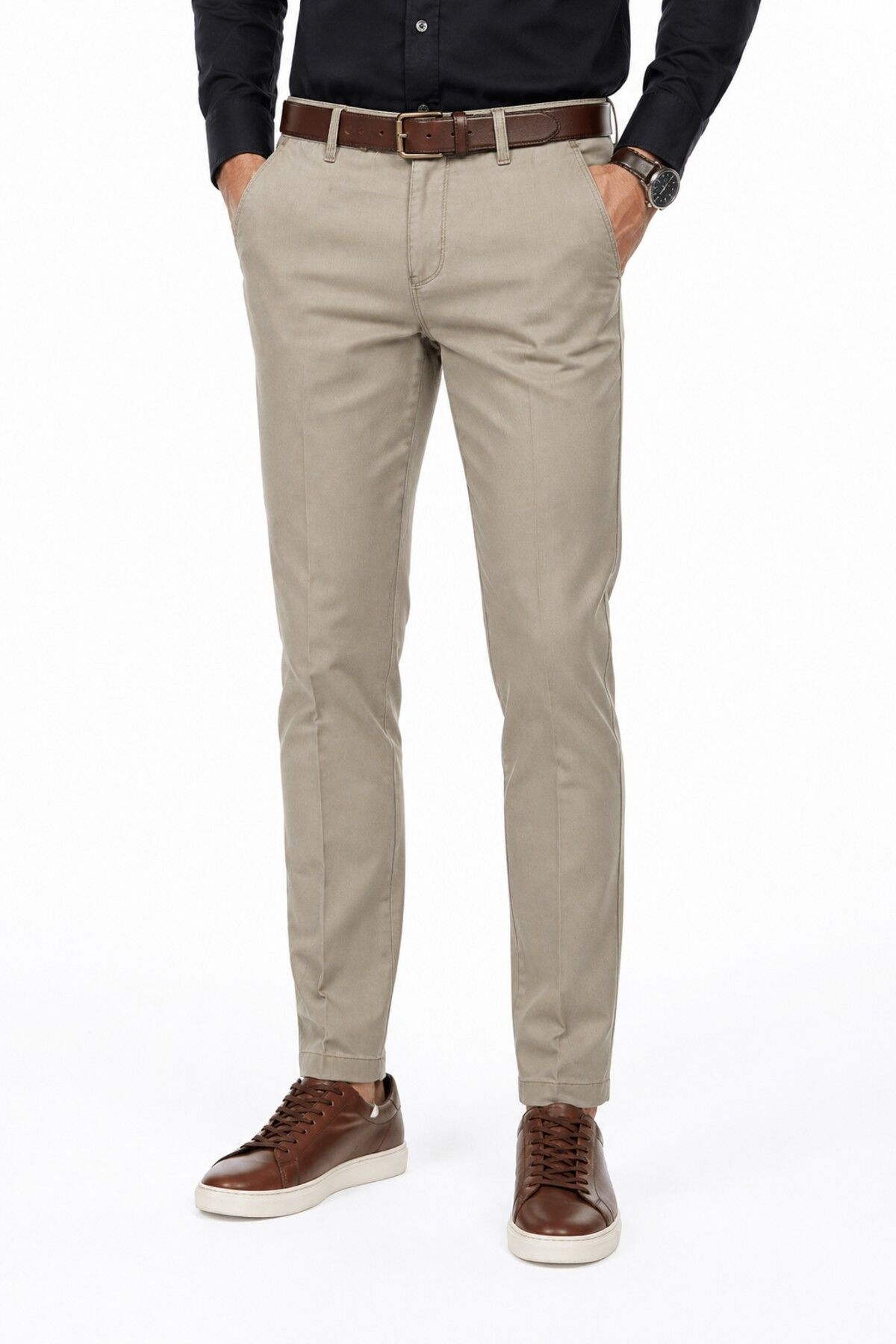 Erkek Kanvas Pantolon Regular Kalıp Yazlık BGL-ST05392 TAŞ - 54