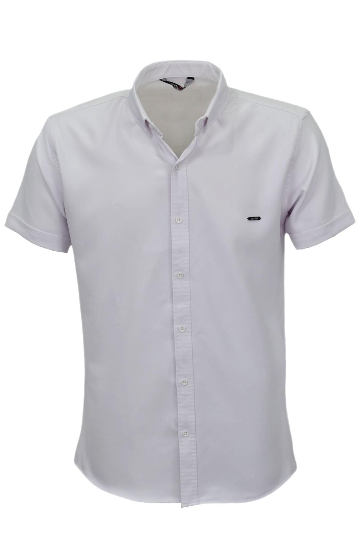 Erkek Büyük Beden Spor Likralı Gömlek 709 BGL-ST03849 BEYAZ - 2XL