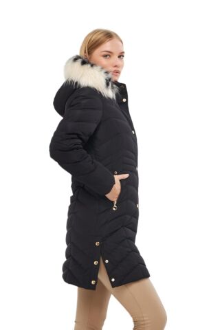 Kadın Büyük Beden Kapüşonlu Spor Mont M5302 BGL-ST03221 VİZON - 3XL