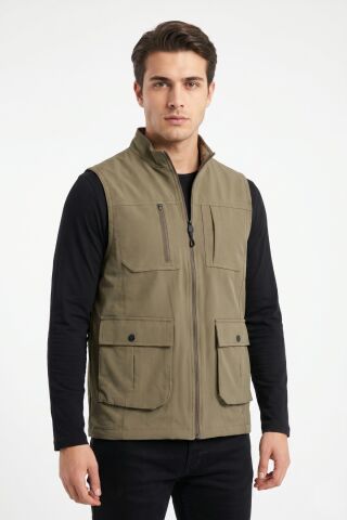 Erkek Spor Avcı Yelek BGL-ST05342 VİZON - M