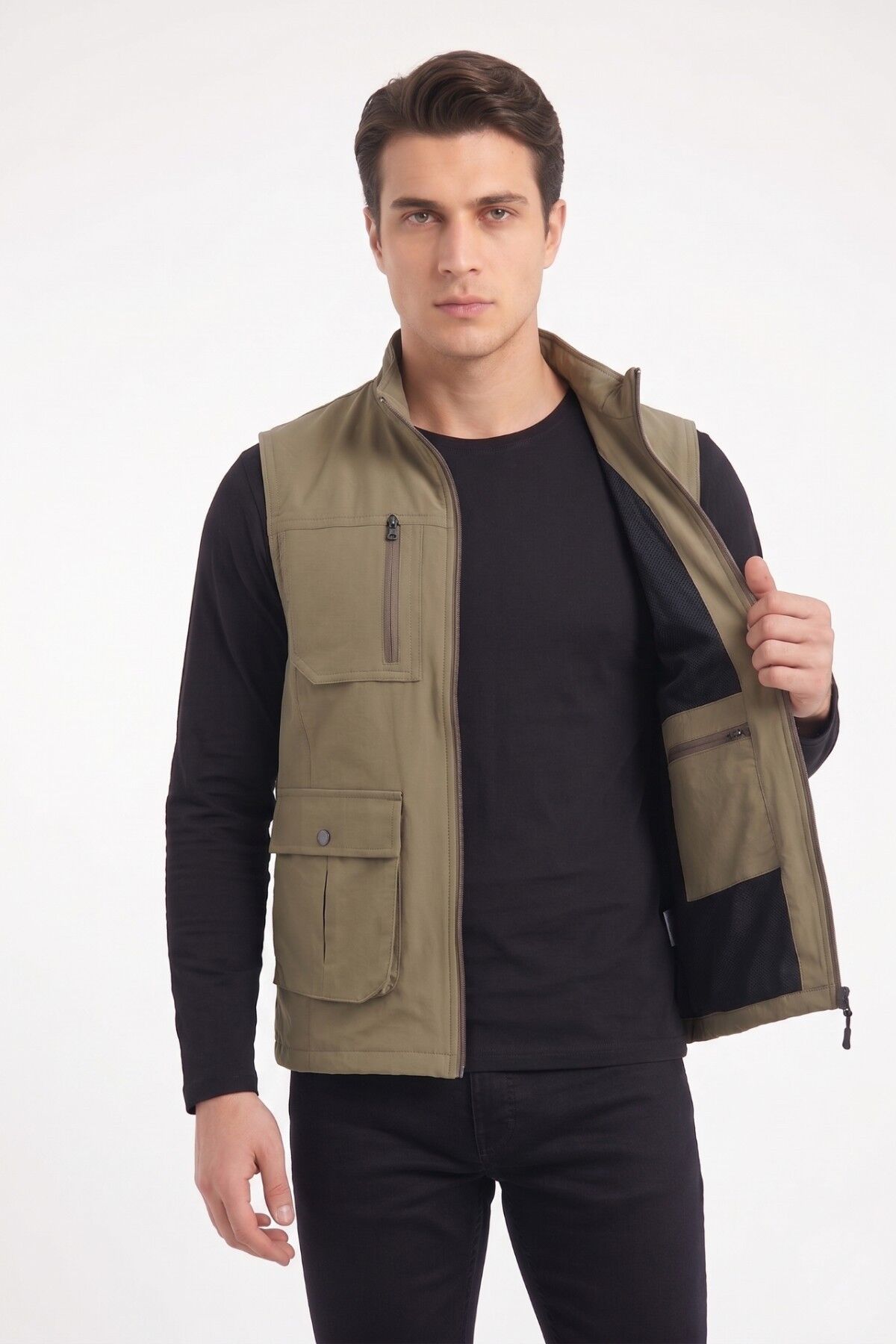 Erkek Spor Avcı Yelek BGL-ST05342 VİZON - M
