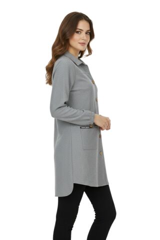 Kadın Kışlık Cepli Tunik BGL-ST02343 GRİ - 40