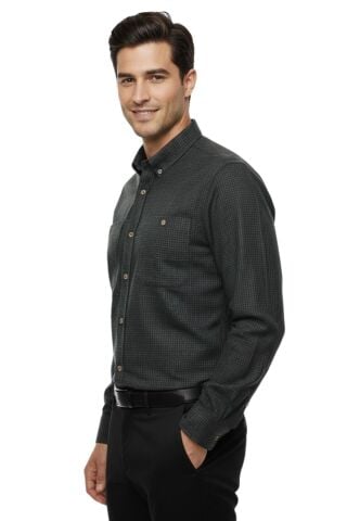 Erkek Kışlık Uzun Kol Çift Cepli Gömlek 4046 BGL-ST04995