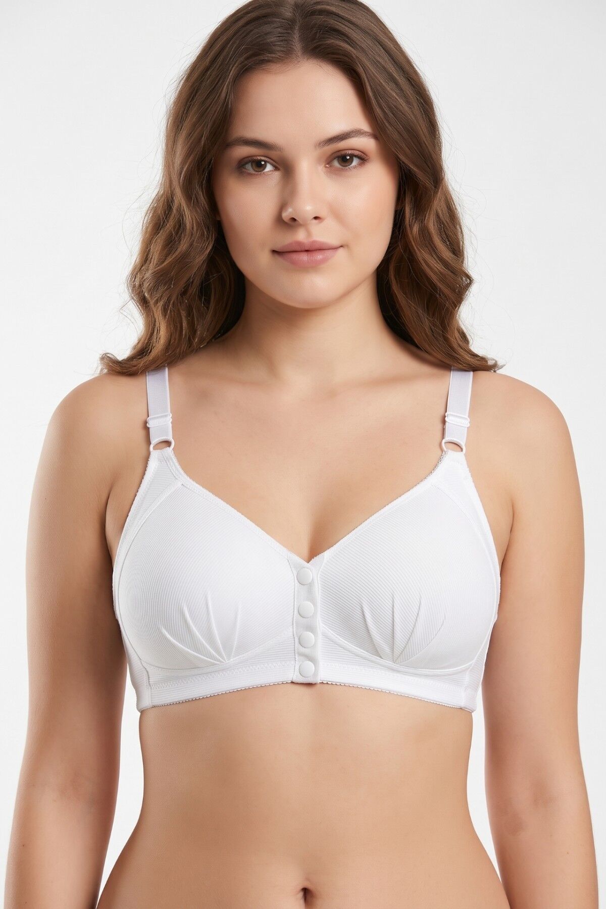 Kadın Önden Çıtçıtlı Süngerli Sütyen C Cup BGL-ST05639 BEYAZ - 85 C