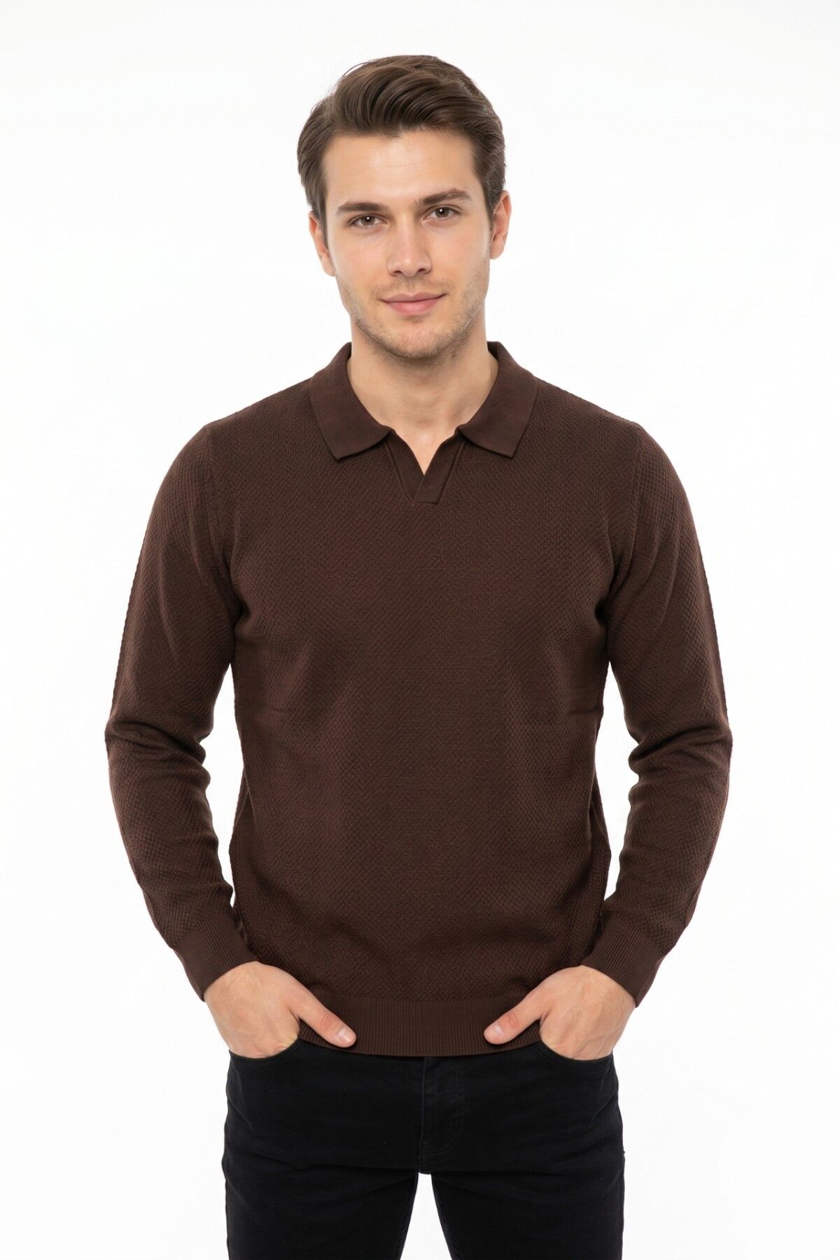 Erkek Spor Polo Yaka Mevsimlik Kazak BGL-ST05444