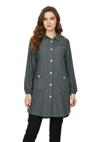 Kadın Kışlık Cepli Tunik BGL-ST02343 HAKİ - 40