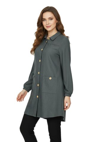 Kadın Kışlık Cepli Tunik BGL-ST02343 HAKİ - 40