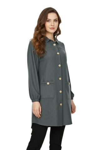 Kadın Kışlık Cepli Tunik BGL-ST02343 HAKİ - 40