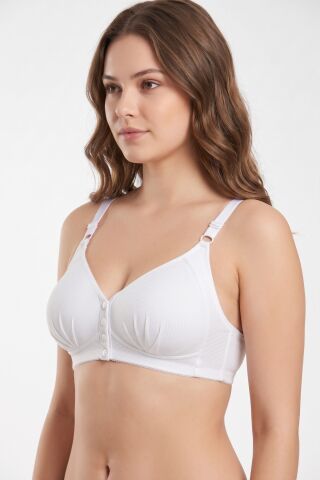 Kadın Önden Çıtçıtlı Süngerli Sütyen C Cup BGL-ST05639 BEYAZ - 90 C