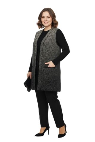 Kadın Anne Triko Yelek BGL-ST05063 VİZON - M